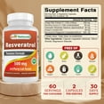 thumbnail image 2 of Best Naturals Resveratrol 500 mg 60 Vegetarian Capsules, 2 of 8