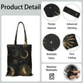 thumbnail image 5 of Gothic Sunburst Canvas Tote Bag with Solar and Lunar Print, Durable Eco-Friendly Reusable Shopping Bag, Lightweight Foldable Handbag for Commuting & Travel, 5 of 6