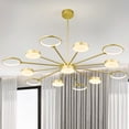thumbnail image 4 of Deyidn Modern LED Industria Chandeliers Round Pendant Light Farmhouse Gold Chandelier Mid Century Ceiling Light Fixtures for Dining Room Bedroom Living Room Kitchen Hallway Foyer（13-Light）, 4 of 9