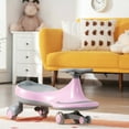 thumbnail image 3 of Gymax Wiggle Car Ride-on Toy w/ Flashing Wheels for Toddlers & Kids Pink, 3 of 10
