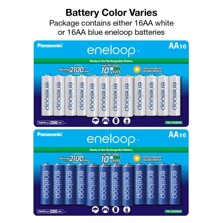 Panasonic Eneloop AA Batteries - BK-3MCCA16BA (16 Pack)