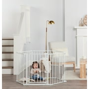 Regalo Super Wide Baby Gate and Play Yard, 56-144 in, White, Ages 6-24 Months