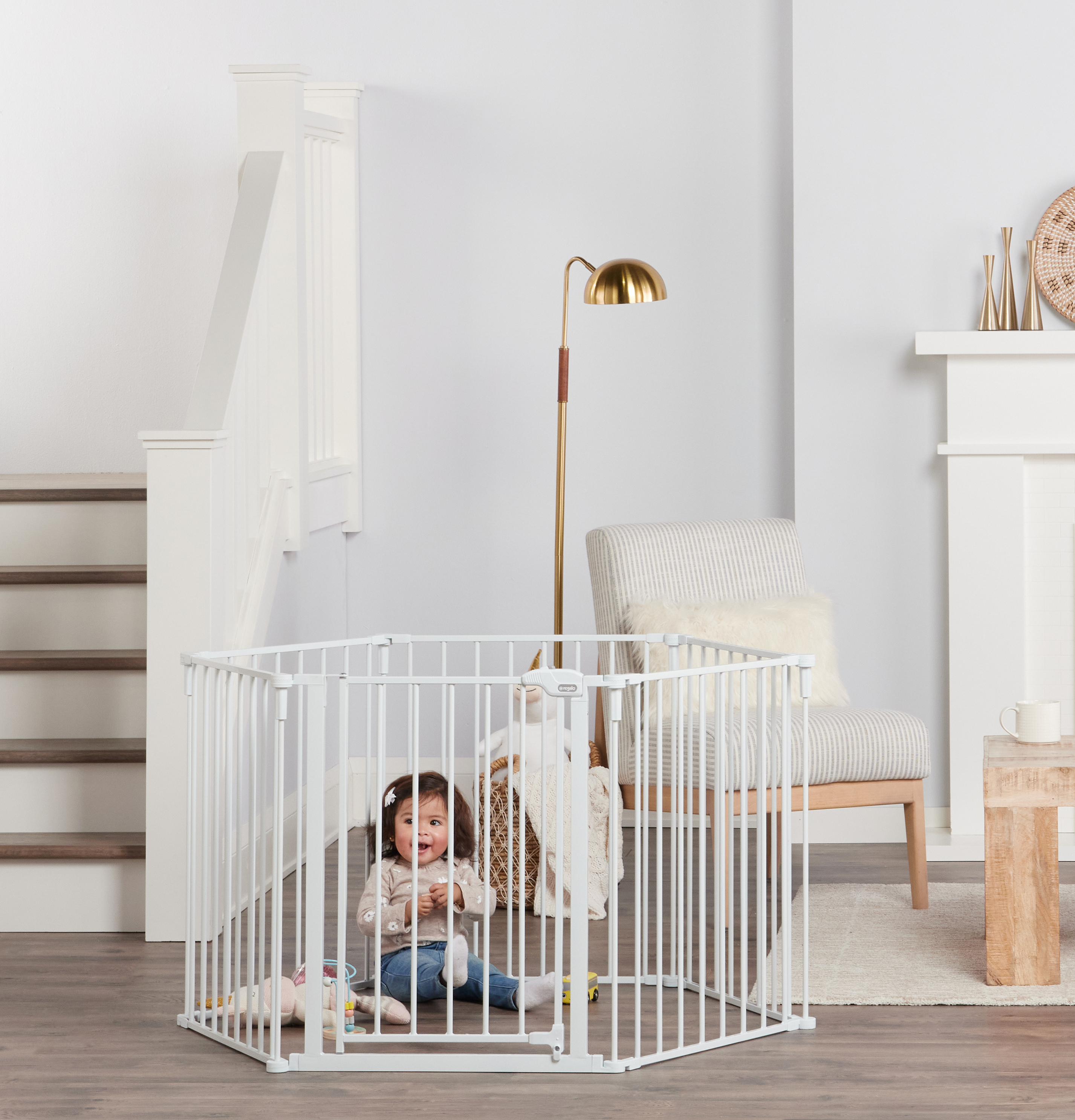 Regalo Super Wide Baby Gate, Features Play Yard Option, White, 144", Age Group 6-24 Months - image 5 of 7