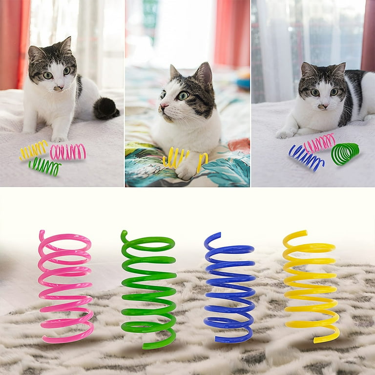 Rainbow Mouse Spring Cat Toy with Suction Cup