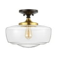 thumbnail image 4 of JONATHAN Y Marfa 14" Glass/Iron Farmhouse Modern LED Flush Mount, Oil Rubbed Bronze/Brass Gold, JYL7517E, 4 of 9