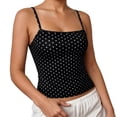 thumbnail image 3 of Shirts for Women Skin Friendly Slim Fit Sleeveless Square Neck Halter Polka Dot Print Tank Top for Daily Outing Tees for Women, 3 of 5