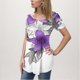 thumbnail image 3 of Camisas de Manga Corta para las Mujeres Casual V-Cuello Imprimir Top, Moda Poliéster/Spandex Blusa de Verano para Diario, 3 of 6