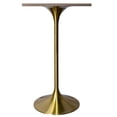 thumbnail image 4 of LeisureMod Verve Collection 24 Square Top Bar Height Table, Brushed Gold Base with Dark Maple MDF Top, 4 of 7