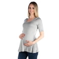 thumbnail image 3 of Maternity Scoop Neck Elbow Swing Tunic Top, 3 of 9