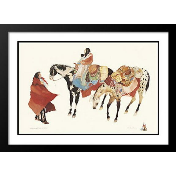 Carol Grigg Framed and Double Matted Art Print 45x33 "Leaving Winter-s Camp"