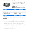 thumbnail image 2 of A/C Compressor - Compatible with 2007 - 2011 Nissan Versa 1.8L 4-Cylinder 2008 2009 2010, 2 of 2