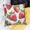 thumbnail image 2 of SHANXI Red White Strawberry Fruit Summer Slice Hand Drawn Fruit Pillowcases Sofa 24x24in, 2 of 5