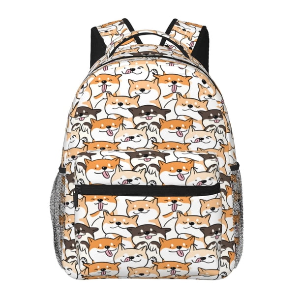 Easygdp Shiba Inu Dog Mochila Ergonómica Versátil para Laptop - Múltiples Bolsillos, Correas Ajustables, Unisex para Escuela, Viajes y Actividades al Aire Libre-One Size