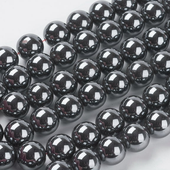 AAA Grade Black Non-Magnetic Hematite Round Beads Strands 12mm Hole: 1.2mm 34pcs/strand 16inch