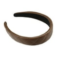 thumbnail image 5 of Unique Bargains 1 Pc Checkered Pattern Padded Headband Hairband for Women Faux Leather Brown 1.2 Inch Wide, 5 of 7