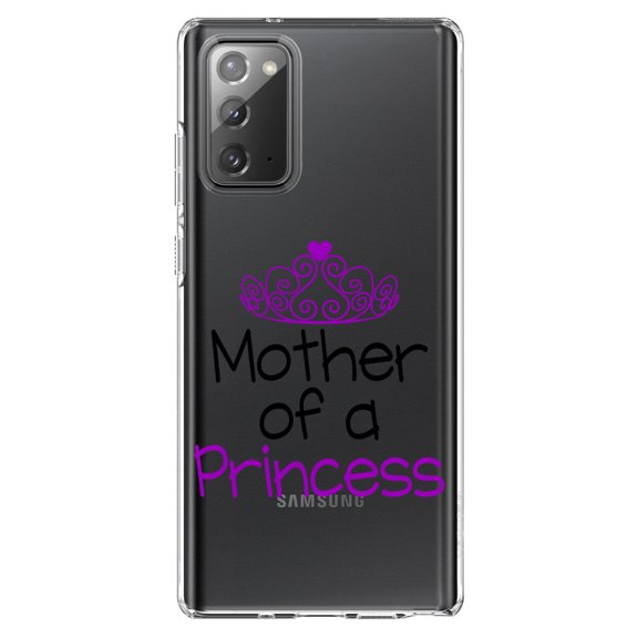 DistinctInk Clear Shockproof Hybrid Case for Galaxy Note 20 ULTRA (6.9" Screen) - TPU Bumper Acrylic Back Tempered Glass Screen Protector - Mother of a Princess