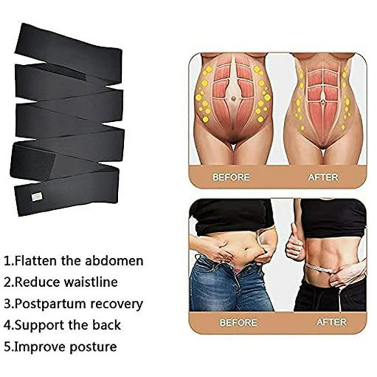 Waist Trimmer Belt Fast Fat Burning Body Lumbar Slim Sweat Wrap Lower Back  Support Brace for Postpartum Workout Stomach One Size 4 Meters 