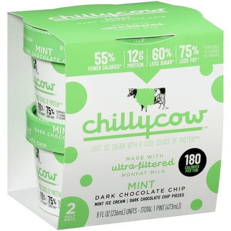 Chilly Cow Mint Dark Chocolate Chip Light Ice Cream 2pk 8 fl oz