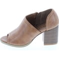 thumbnail image 2 of Mata Shoes Women's Side Zipper Cut Out Stacked Chunky Heel Sandals Half Size Small, 2 of 7