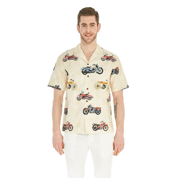 Made in Hawaii Men's Hawaiian Shirt Aloha Shirt Motocycles and Bike