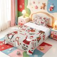 thumbnail image 5 of Manfei Vintage Winter Snow Twin Sheets,Western Xmas Festive Bedding,3pcs,1 Flat Sheet,1 Fitted Sheet and 1 Pillowcase, 5 of 6