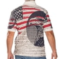 thumbnail image 3 of Patriotic Polo Shirt American Flag Eagle Declaration of Independence in Navy USA, 3 of 3