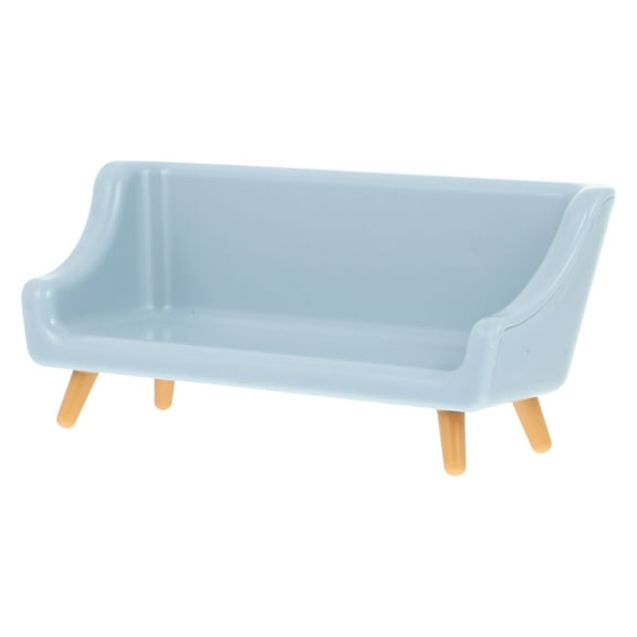 Soimiss Simulation Toy Sofa Blue Plastic Photo Prop for Dollhouse 1Pcs