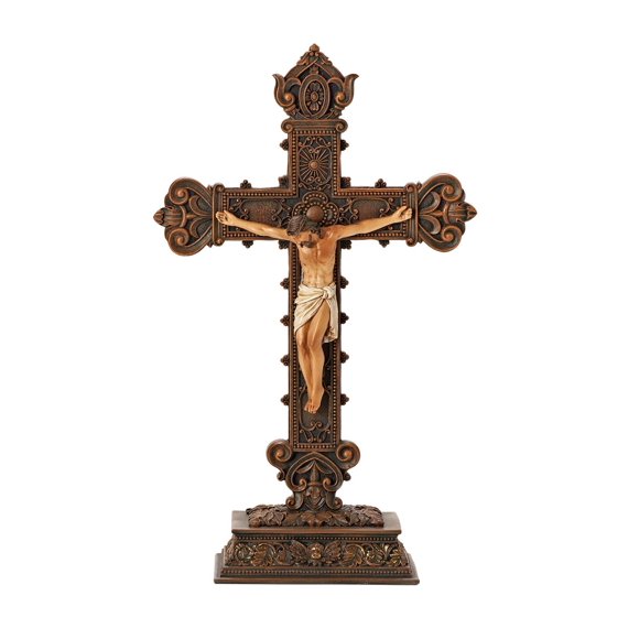 Jesus On The Cross 14.5" Resin Tabletop Crucifix