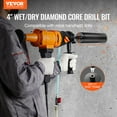 thumbnail image 2 of VEVOR Core Drill Bit, 4" Wet/Dry Diamond Core Drill Bits for Brick and Block, Concrete Core Drill Bit with Pilot Bit Adapter and Saw Blade, 9.5" Drilling Depth, 5/8"-11 Inner Thread, Laser Welding, 2 of 9