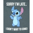 thumbnail image 4 of Lilo & Stitch Mens' Sorry I'm Late Graphic Print Adult Short Sleeve T-Shirt, 4 of 4
