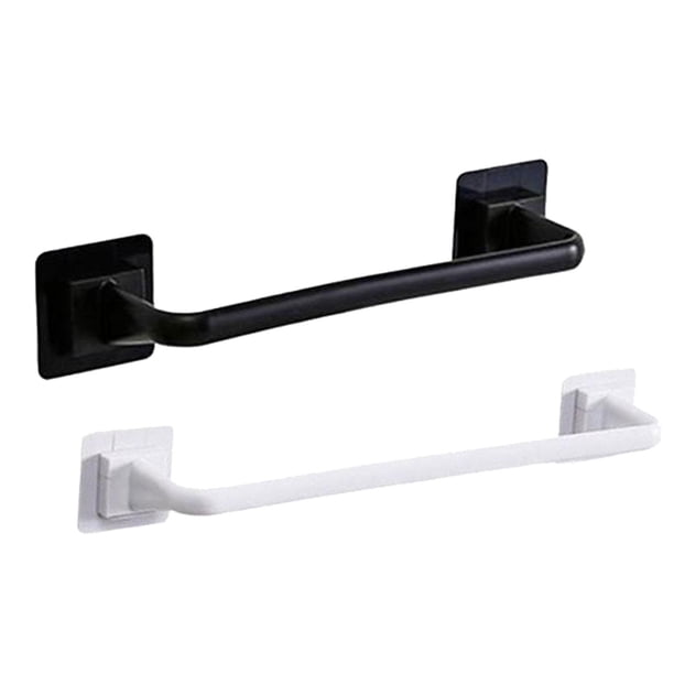 Paquete de 2 armarios impermeables para cocina y baño, toallero sobre armario, toallero montado en la pared, soporte para toallero, colgador decorativ LargoBlanco CortoNegro BLESIY Estante de trapo
