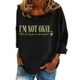 thumbnail image 2 of ZHOGXU Women's Casual Pullover Round Neck Long Sleeve Letter Print Comfortable Stylish Loose Sweatshirt For Everyday Wear,Black,L, 2 of 5