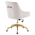 thumbnail image 5 of Modway Discern Modern Performance Velvet Swivel Office Chair in Pink/Gold, 5 of 7