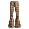 thumbnail image 4 of Girls Plaid Flare Pants High Waist Relax Fit Active Dance Bell Bottoms with Pockets School Uniform Pants for Kids, 4 of 4