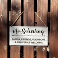 thumbnail image 3 of Zomyto No Soliciting Family Friends Neighbors & Deliveries Welcome Sign Gift Farmhouse Wooden Hanging Sign 12 x 6 Inches, 3 of 5