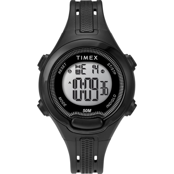 Timex Unisex DGTL Black 38mm Sport Watch, Resin Strap