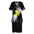 thumbnail image 4 of Vestido de bolsillo suelto con narcisos cubistas Vestido largo de mujer Falda de mujer, 4 of 7
