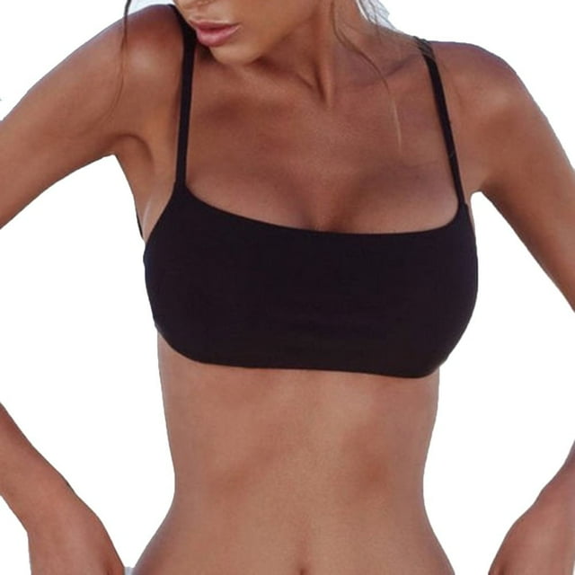 Women Bandage Bikini Tops Push-up Plain Swimwear Swimsuit Beach Bathing Top