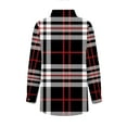 thumbnail image 5 of Womens Lapel Button Blouse Long Sleeve Linen Shirts with Pockets Loose-Fit Plaid Printed Casual Tops, 5 of 7