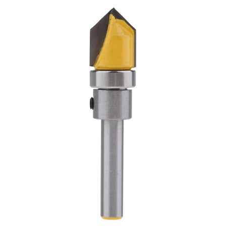 

Mortise Flush Template Bit - 1/4 Highly wear-resistant 3D V Groove Bit 60mm