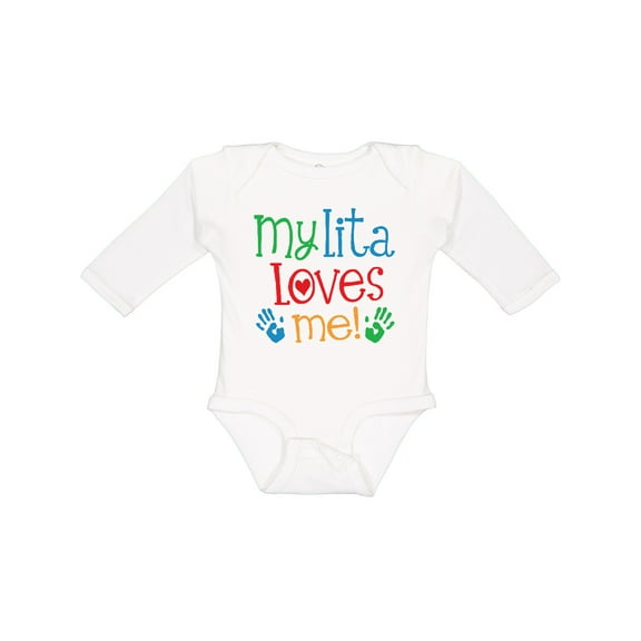 Inktastic My Lita Loves Me Grandchild Boys or Girls Long Sleeve Baby Bodysuit