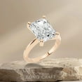thumbnail image 2 of Bling Craft 14K Rose Gold Plated Engagement Rings 4 CT 10.75x8MM Radiant Cut Moissanite Wedding Promise Rings for Her Stunning Wedding Bands for Women Size 10, 2 of 6