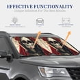 thumbnail image 4 of Honeii Gothic Skull With Roses Print Foldable Car Sun Shade for Windshield, 2-Piece UV Protection Shade, Protects Car Interior, Ideal for Cars, Trucks, SUVs-Small, 4 of 6