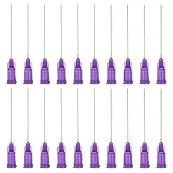 21Ga Dispensing Needles, 102PCS 1.5 Inch Industrial Blunt Tip Dispensing Needle Syringes with Luer Lock Needle for Refilling Liquid Inks Adhesive Glue Oil,Purple