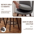 thumbnail image 6 of Dayalane Modern Bar Stools Set of 4, 26" Swivel Counter Height Bar Stools with Barrel Back, Linen Upholstered Barstools with Wood Legs for Kitchen Island, Dining Room, Home Bar，Grey, 6 of 16