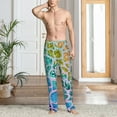 thumbnail image 2 of Gukieu Rainbow Glitter Print Men's Home Trousers, Elastic Drawstring Home Pajamas Clothing Suitable for Adult Men-3X-Large, 2 of 6
