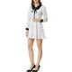 thumbnail image 5 of INSPIRE CHIC Women's Polka Dots Peter Pan Collar Contrast Long Sleeve Shirt Dress M White, 5 of 7