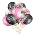 thumbnail image 1 of 15 globos de látex metálicos brillantes con lentejuelas, confeti y cintas para decoración de fiestas. 2, 1 of 9
