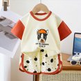 thumbnail image 2 of KPOPLK Toddler Baby Boys Summer Outfits Clothing Short Sleeve Cartoon Print T-Shirt Tops & Shorts Sets 2Pcs Cute Baby Boys Cotton Summer Clothes for 1t 2t 3t 4t 5t 6t(5-6 Years,Red), 2 of 9