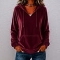 thumbnail image 2 of Iroehba Hoodies for Women Solid Hooded Drawstring Pocket Drop Shoulder Regular Cut Pullover, Soft Casual Versatile Daily Outfit, 2 of 5
